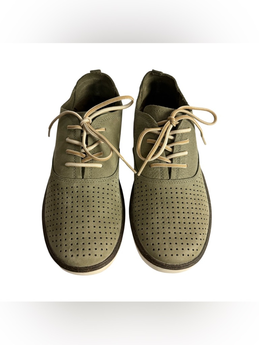 Merrell Around Town Lace Air Women's Olive Green Leather Sneaker Size 9